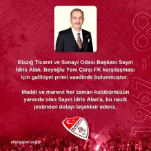 Elazığspor'a Beyoğlu Maçı Öncesi Prim Müjdesi!