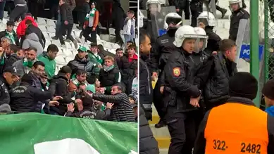 Süper Lig Maçında Taraftarlar Polise Saldırdı